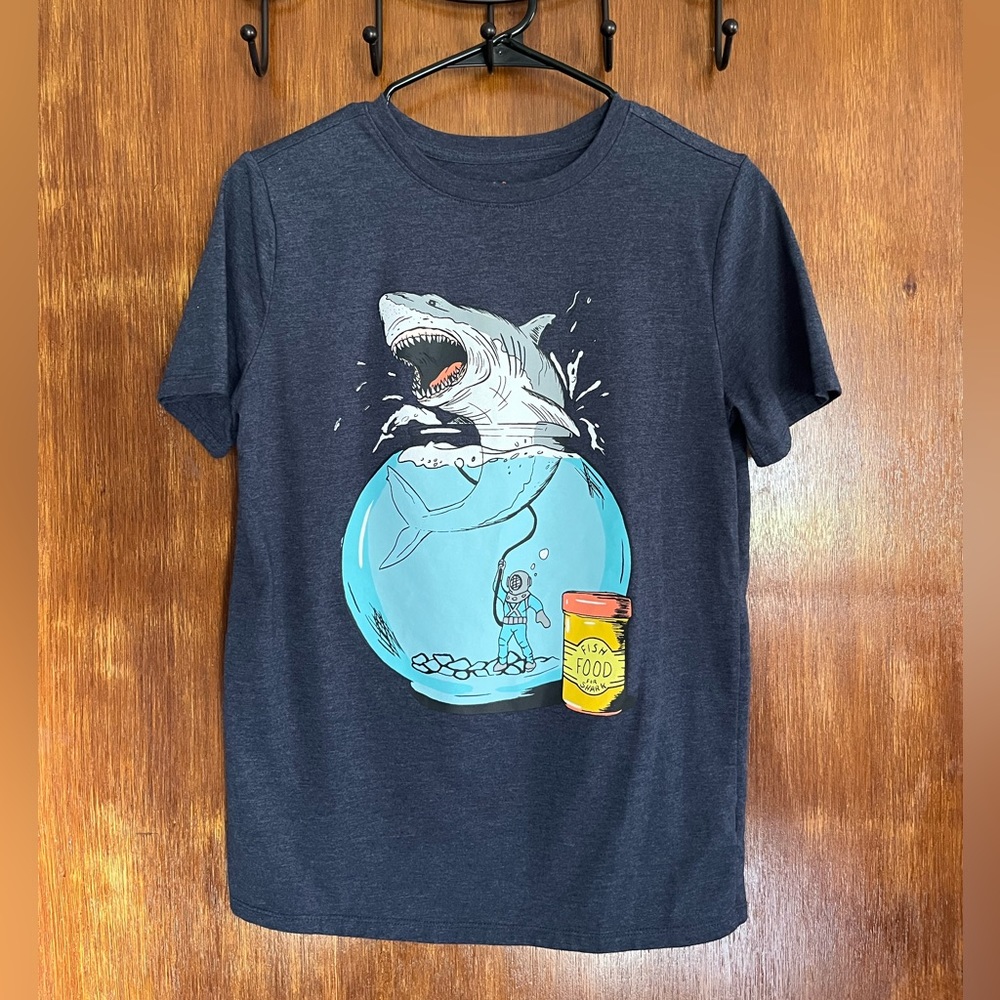 Shark Tee Shirt by Cat & Jack Unisex XL (14-16) Blue